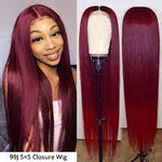 99j (Burgundy) Closure Wig